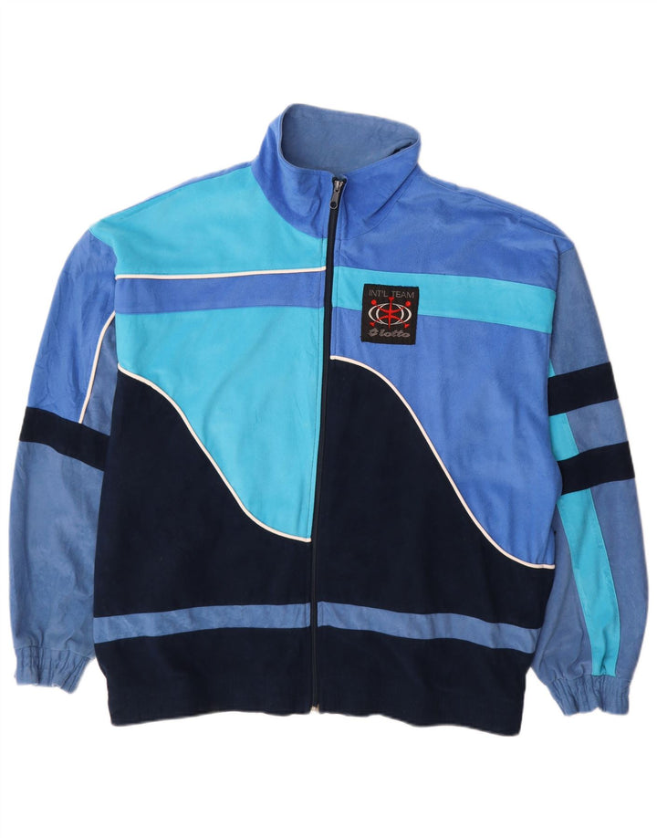 Lotto Herre Velour Træningsdragt Top Jakke 2XL Blå Colourblock