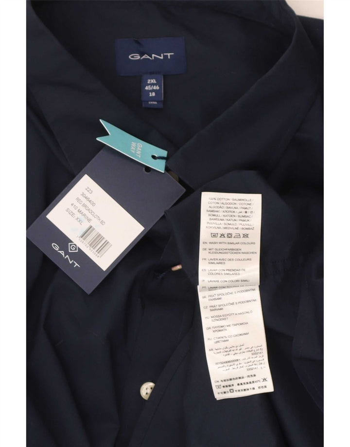 Gant herre Regular Fit skjorte 2XL marineblå bomuld klassisk