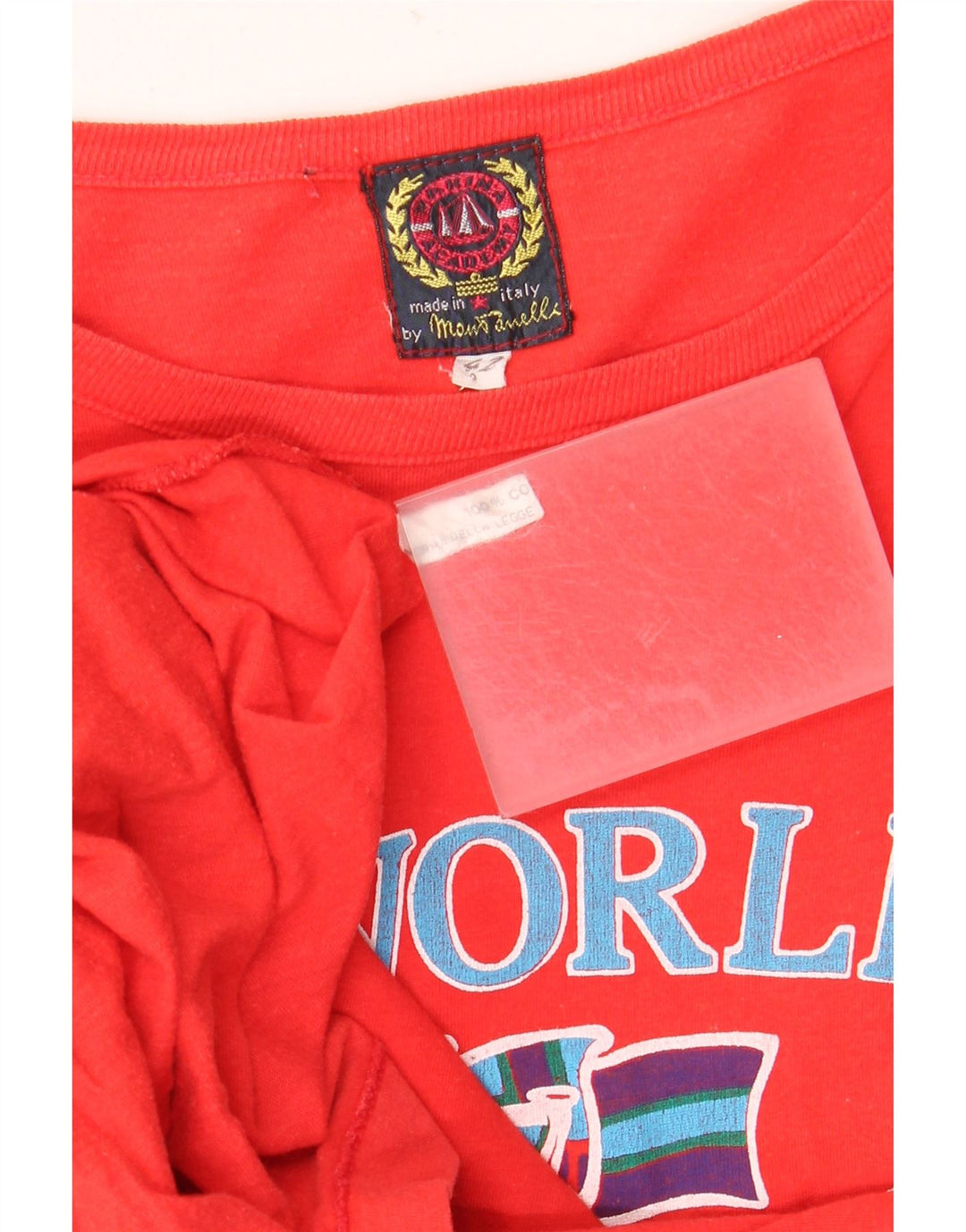 Vintage Kvinders Oversized Grafisk T-Shirt Kjole IT 42 Medium Rød Bomuld