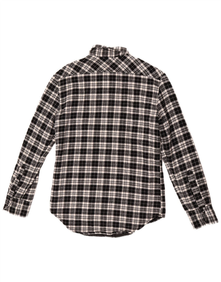Zara Herre Lumberjack Flanel Shirt Lille sort ternet bomuld