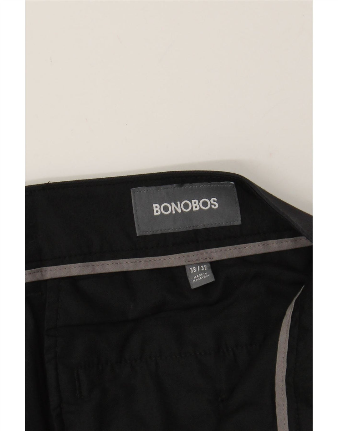 BONOBOS Mens Slim Chino Trousers W38 L32 Black Cotton Vintage BONOBOS and Second-Hand BONOBOS from Messina Hembry 