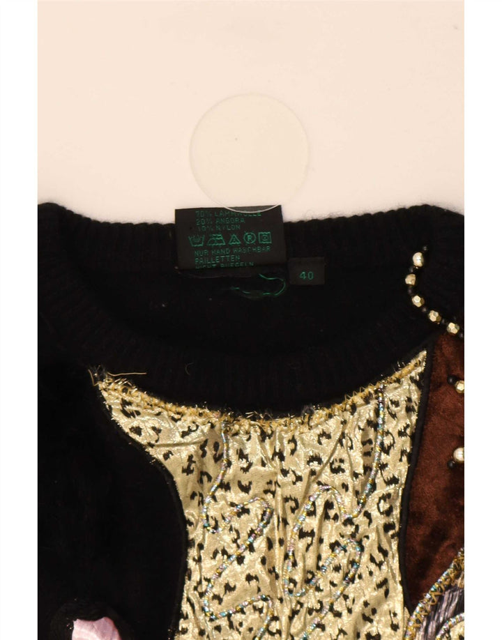 Bluhmod Womens Novelty Fit Crew Neck Jumper Sweater EU 40 Medium Black