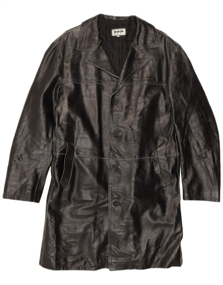 Davin Herre Læderfrakke UK 40 Stor Sort Læder