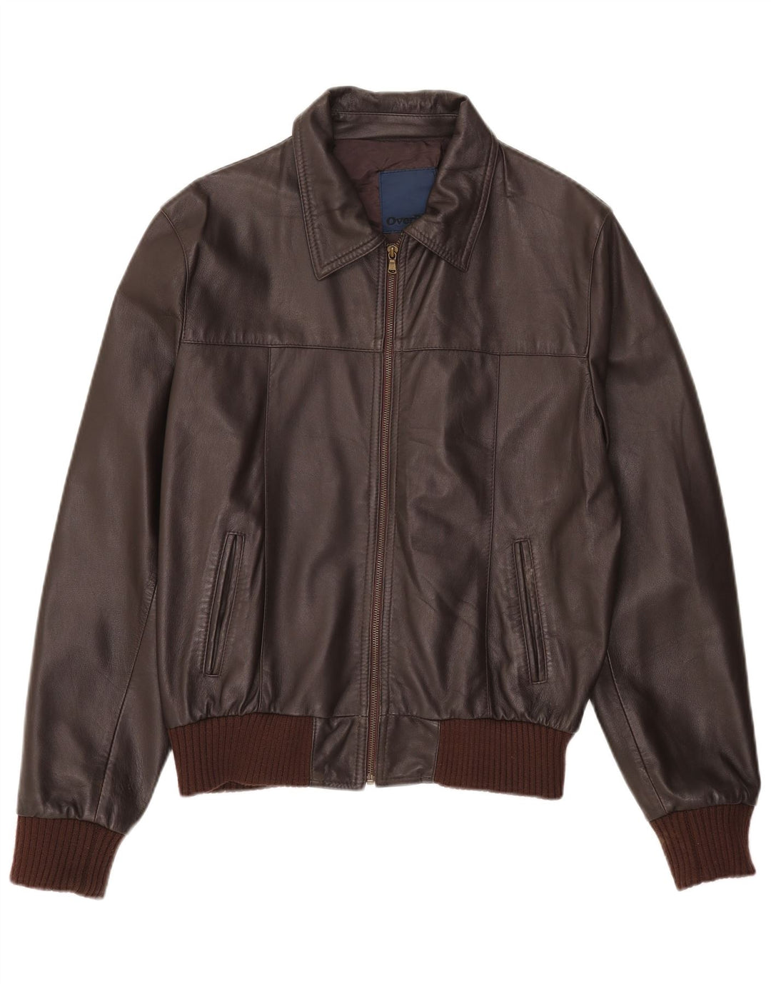 Vintage læderjakke til kvinder UK 44 2XL brunt læder