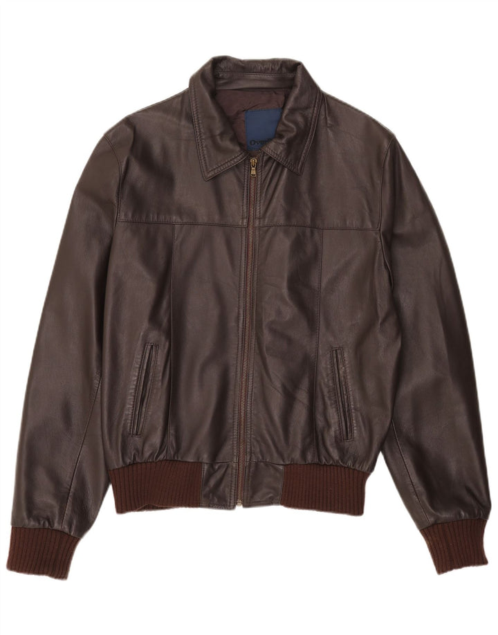 Vintage læderjakke til kvinder UK 44 2XL brunt læder