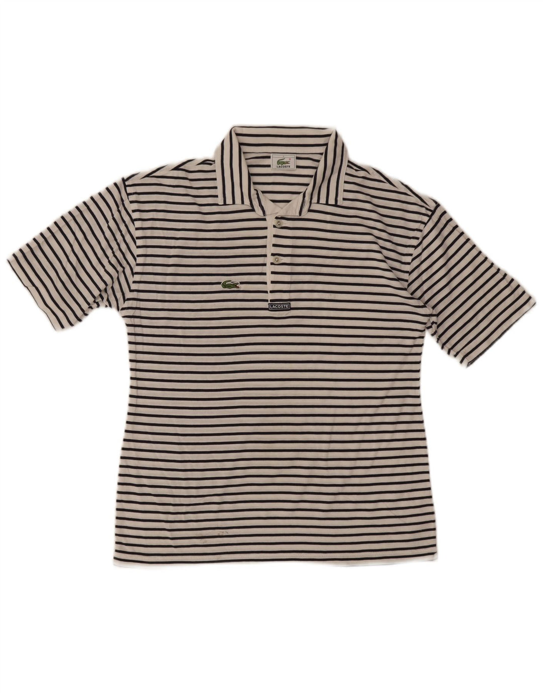 Lacoste herre polotrøje størrelse 4 Medium hvid nålestribe