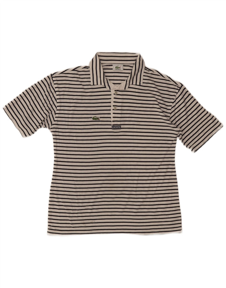 Lacoste herre polotrøje størrelse 4 Medium hvid nålestribe