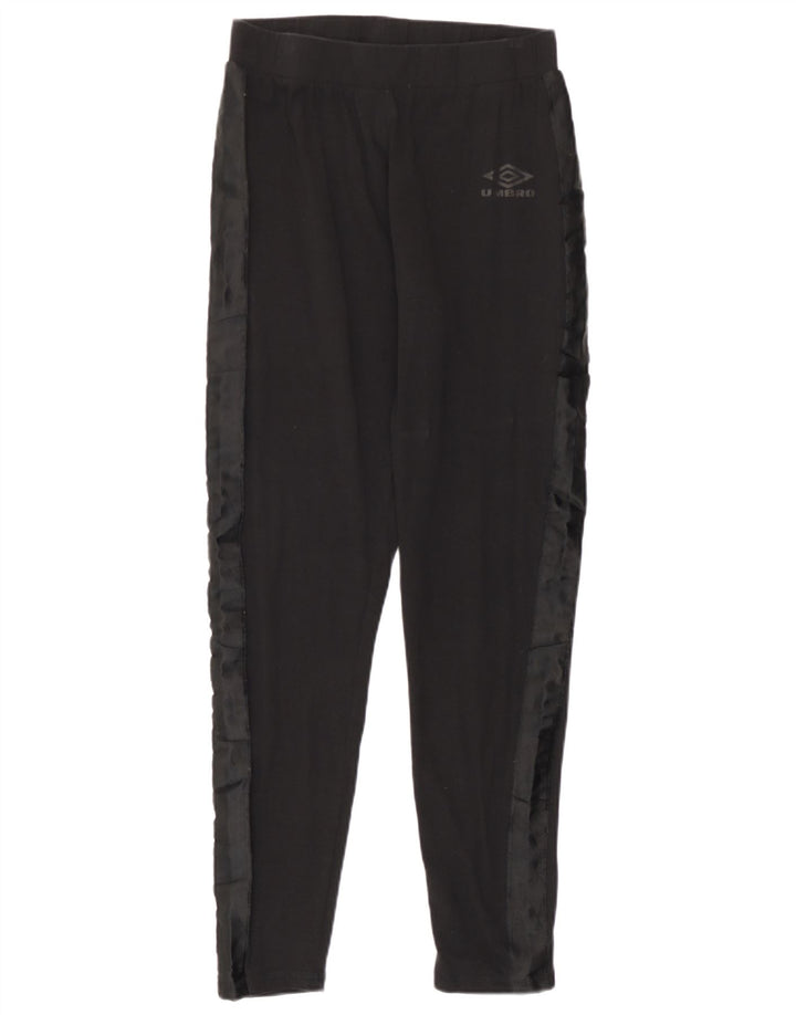 Umbro Womens Leggings UK 14 Large Black Colourblock Bomuld