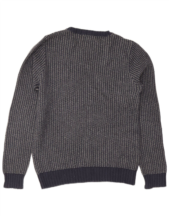 Gant herre rund hals sweater mellem marineblå stribet bomuld