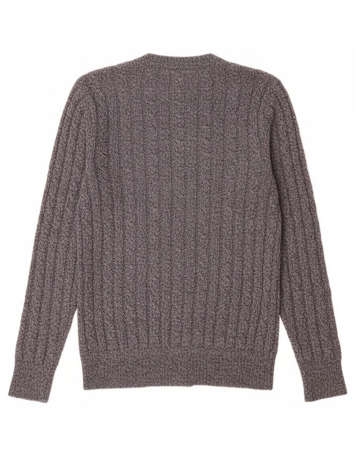 Superdry sweater med rund hals til mænd, stor marineblå flækket lammeuld