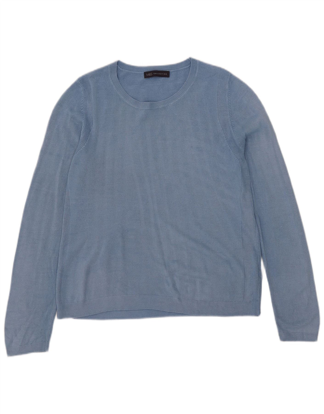 Marks & Spencer Dame Boat Neck Jumper Sweater UK 14 Medium Blue Acryl