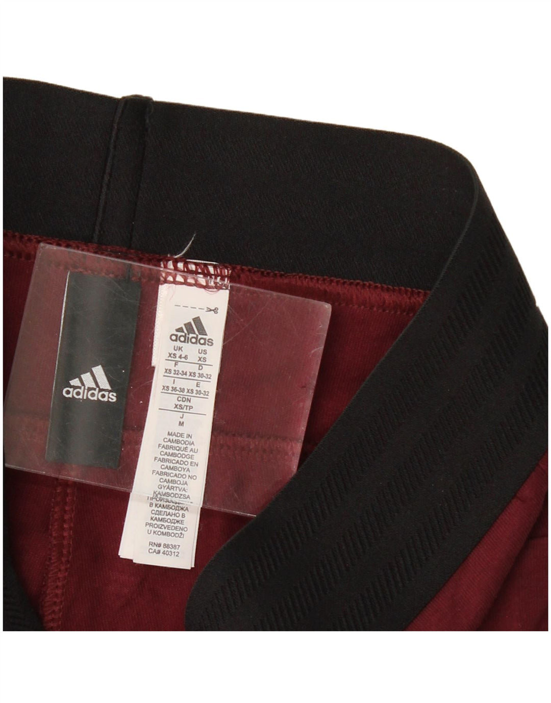Adidas Dame Leggings UK 4/6 XS Bourgogne bomuld
