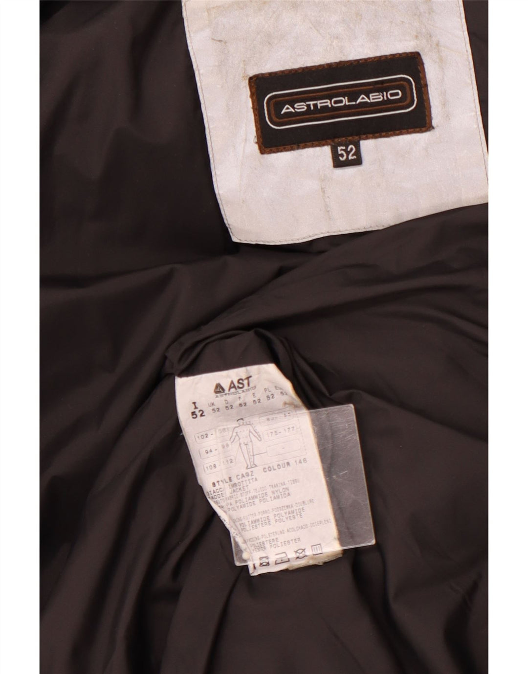 ASTROLABIO Herre Hætte Hætte Polstret Jakke UK 42 XL Brun Nylon