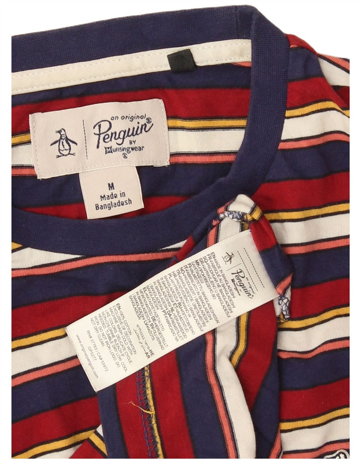 Penguin Herre T-Shirt Top Medium Flerfarvet Stribet Bomuld