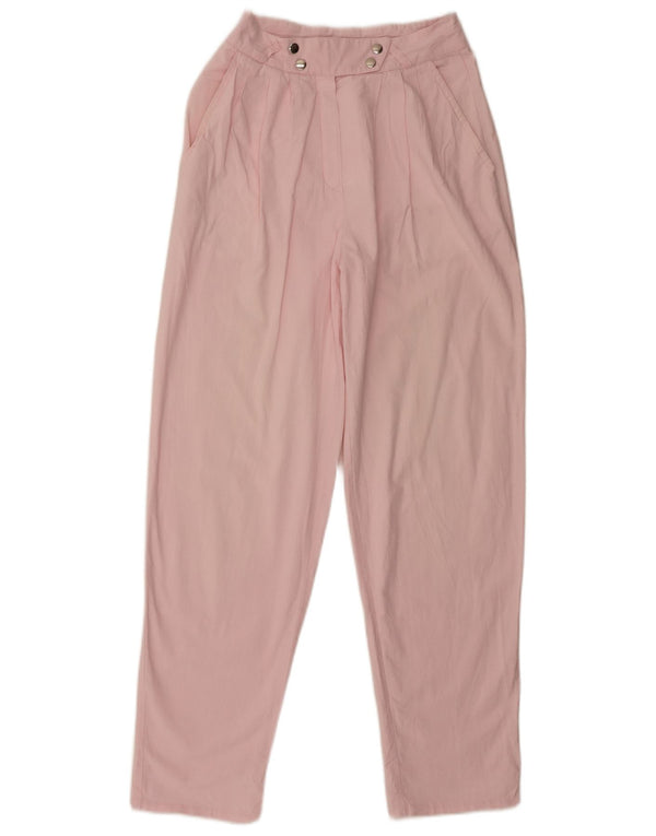 Vintage kvinders højtaljede koniske chinobukser IT 36 XS W24 L29 Pink
