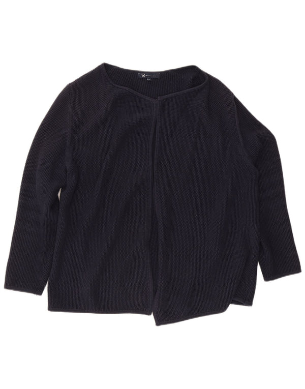 Crew Clothing Dame Open Cardigan Sweater UK 18 XL Navy Blue Bomuld