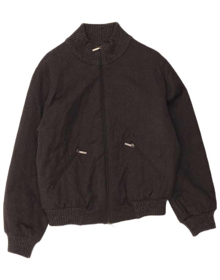 Giorgio Grati Oversized bomberjakke til kvinder IT 40 Lille sort uld