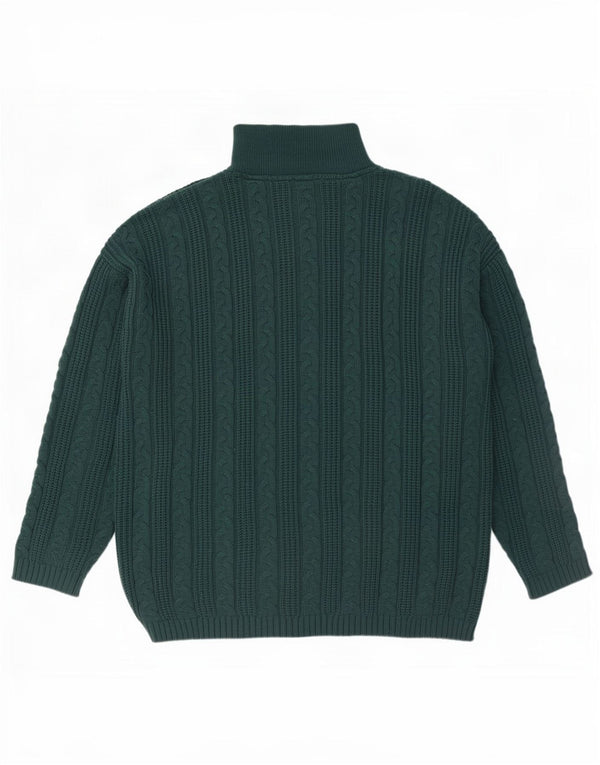 Vintage Mens Zip Neck Jumper Sweater XL Green