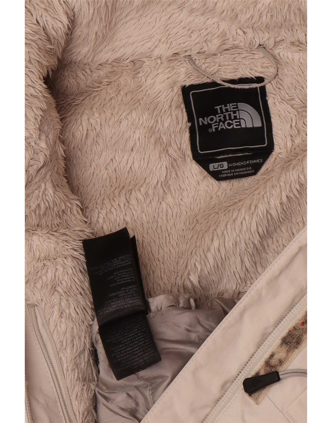 The North Face vindjakkejakke med hætte til kvinder UK 16 Stor grå polyester