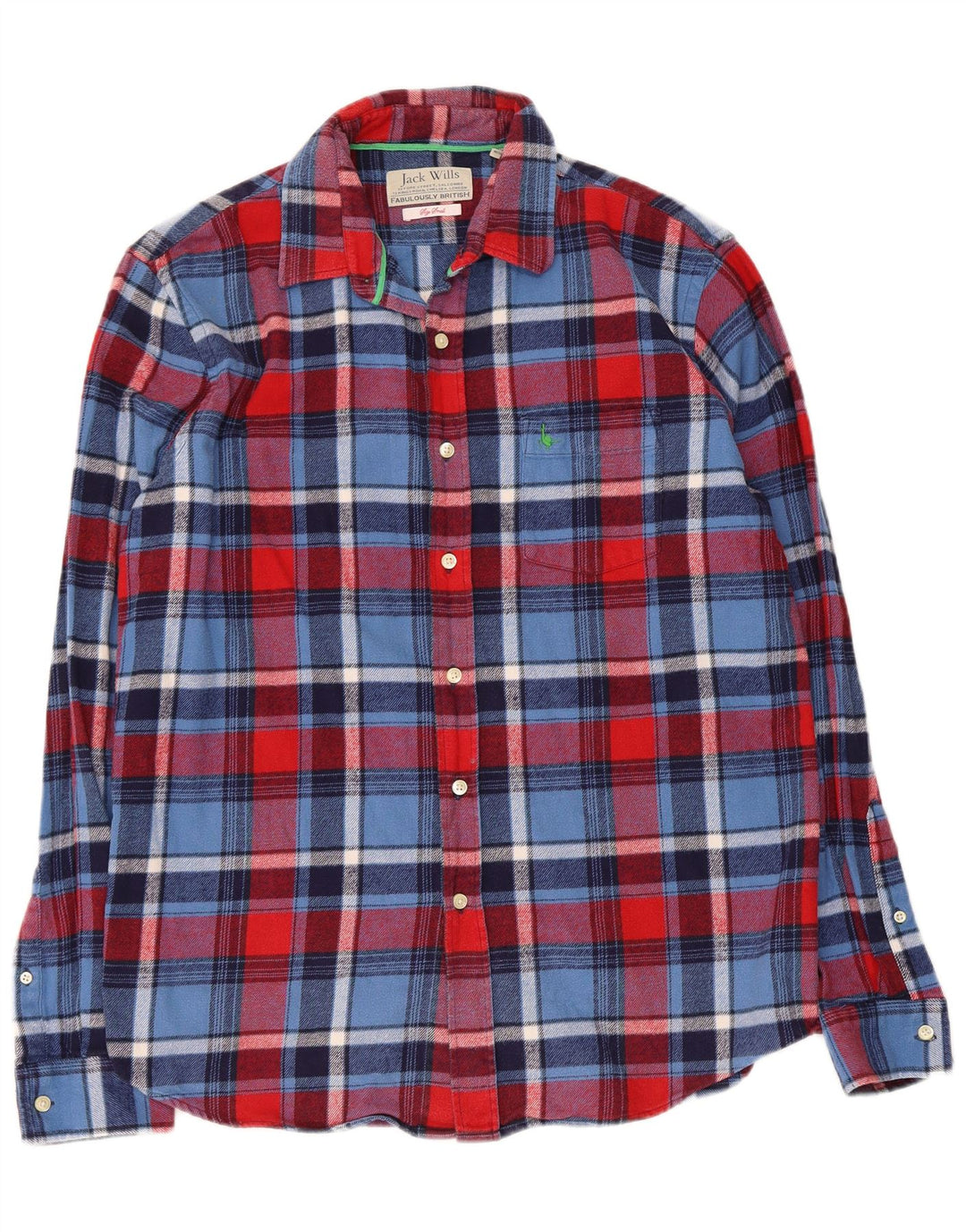 Jack Wills Herre flannelskjorte Lille flerfarvet plaid bomuld