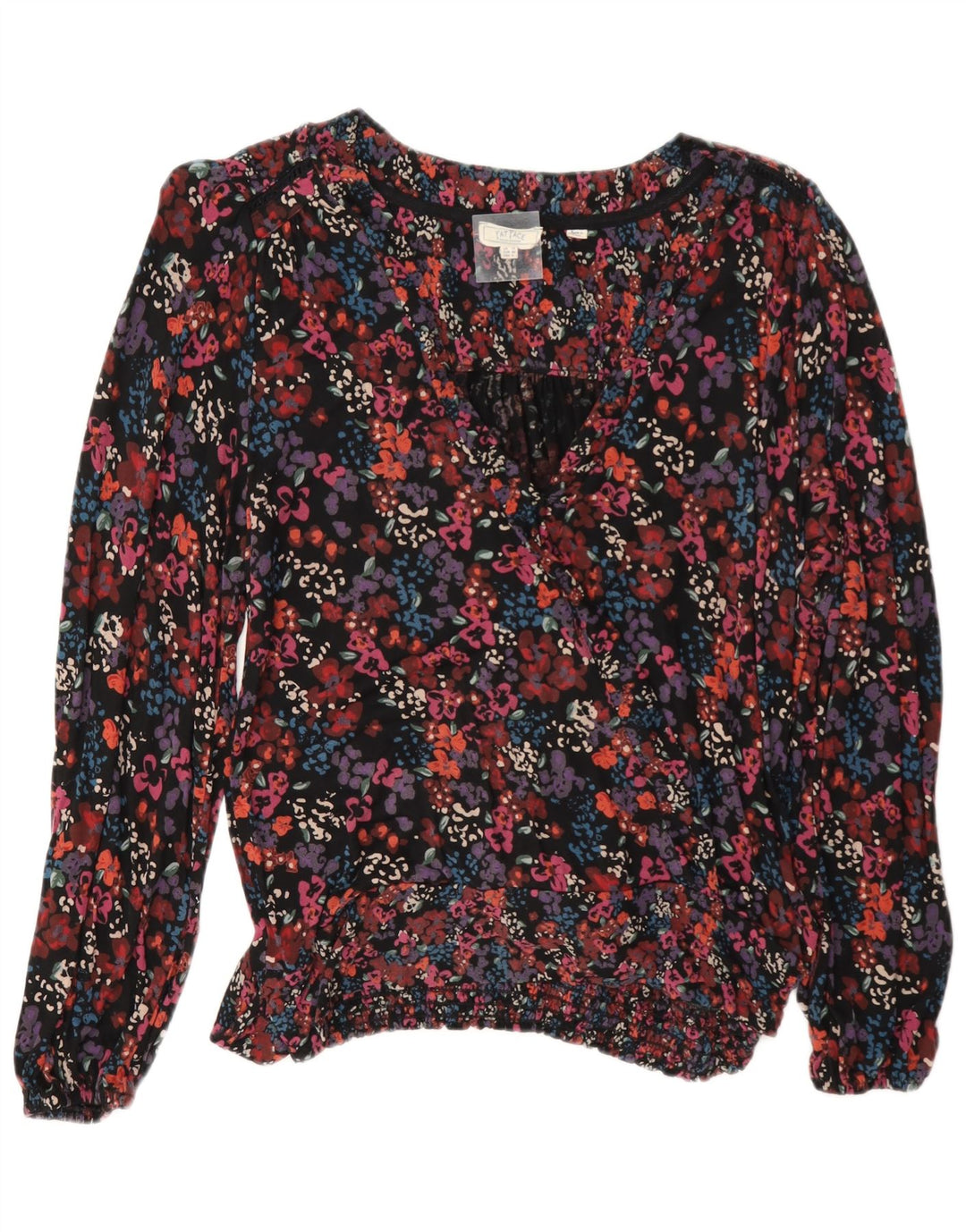 Fat Face Dame Langærmet Bluse Top UK 12 Medium Multicolored Floral