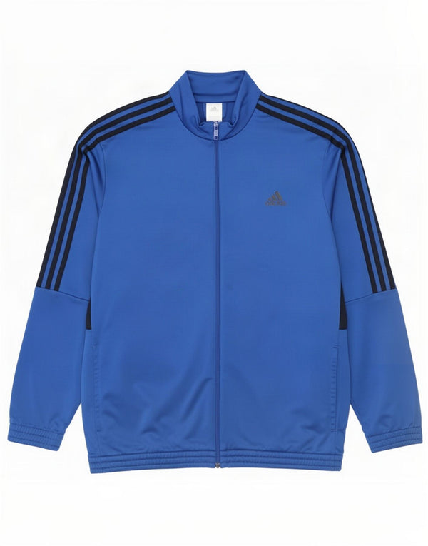 Adidas Træningsdragt til mænd, topjakke UK 48/50 XL Blue Colourblock Polyester