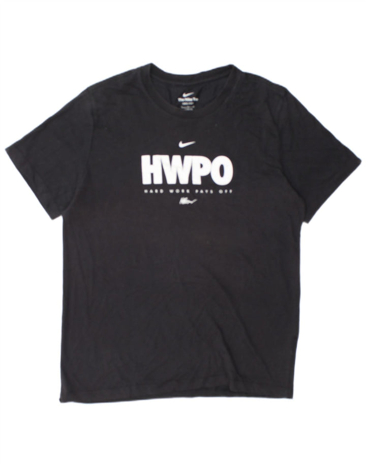 Nike Herre Dri Fit Grafisk T-Shirt Top Stor Sort