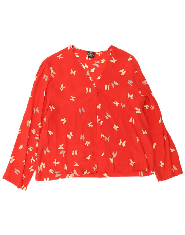 Fiorella Rubino Dame Grafisk Skjorte Bluse UK 16 Large Red