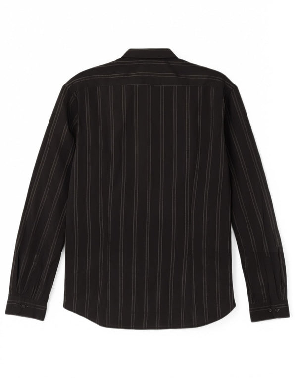 Hugo Boss Herreskjorte Størrelse 43/44 XL Sort Stribet Bomuld