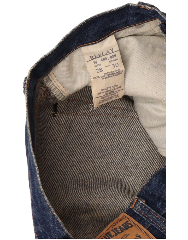 Replay Dame Straight Jeans W28 L30 Blå Bomuld