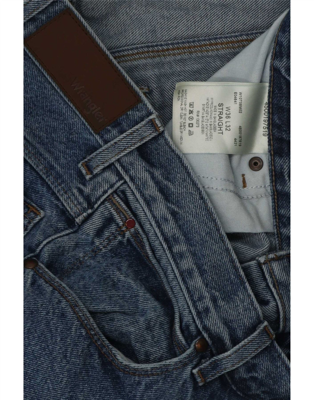 Wrangler Straight Jeans til mænd W36 L32 blå bomuld