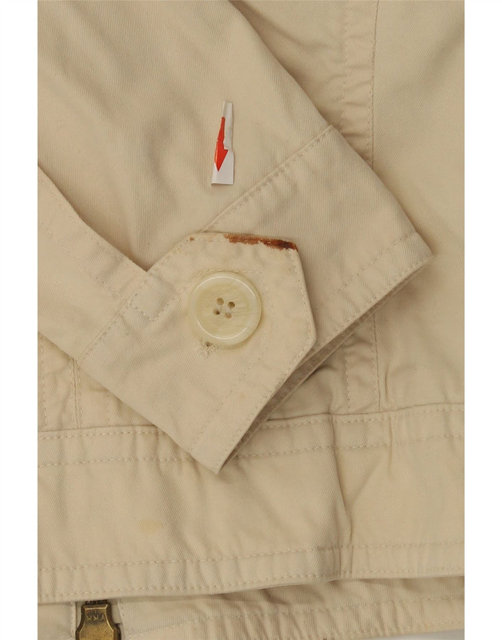 Burberry Womens Bomber Jacket UK 14 Medium Beige Bomuld
