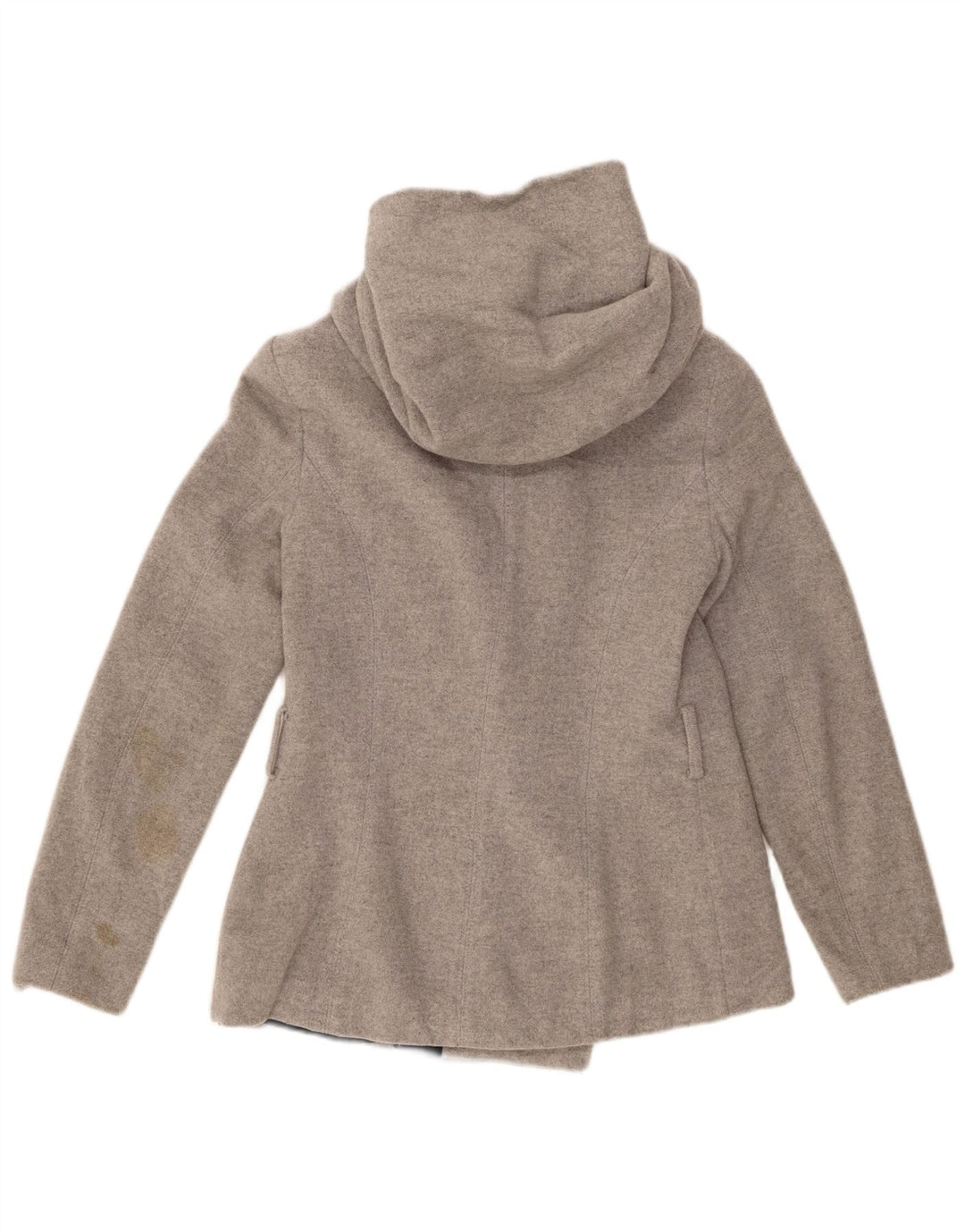 Zara Dame Hooded Pea Coat UK 10 Small Grey Uld
