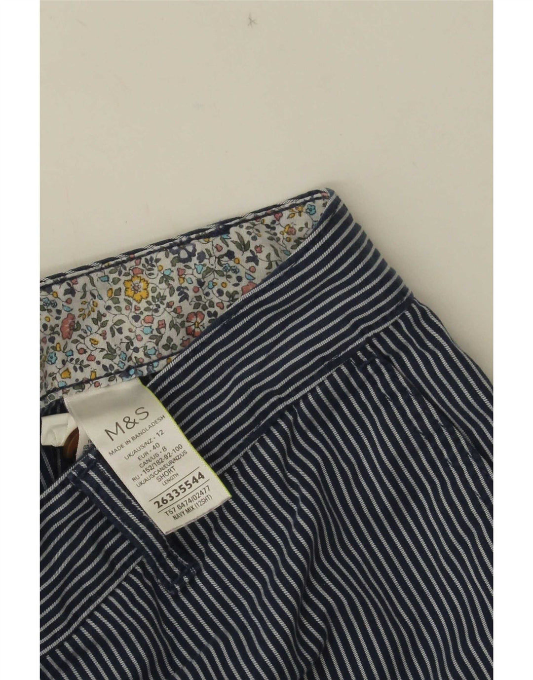 Marks & Spencer Dame Cropped Trousers UK 12 Medium W32 L25 Navy Blue