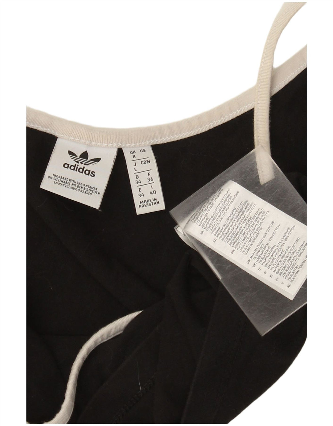 Adidas Dame Crop Cami Top UK 8 Small Black Bomuld
