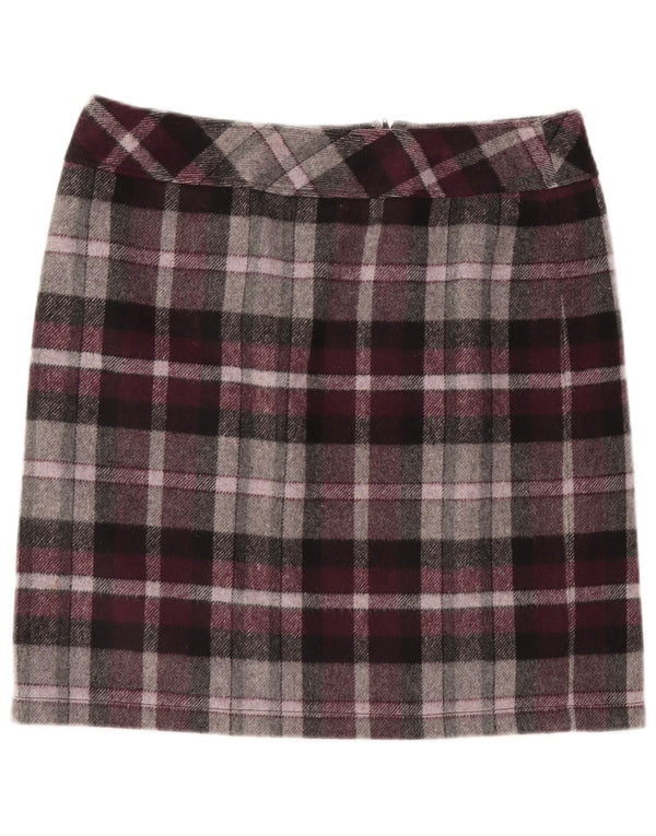 STEILMANN Lige nederdel til kvinder UK 16 Large W38 Burgundy Check