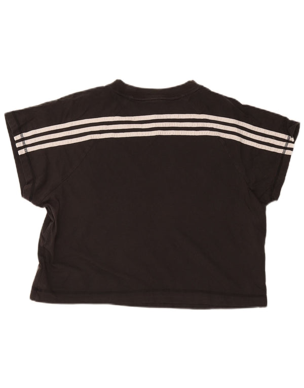 Adidas Womens Crop T-Shirt Top UK 24/26 2XL Sort