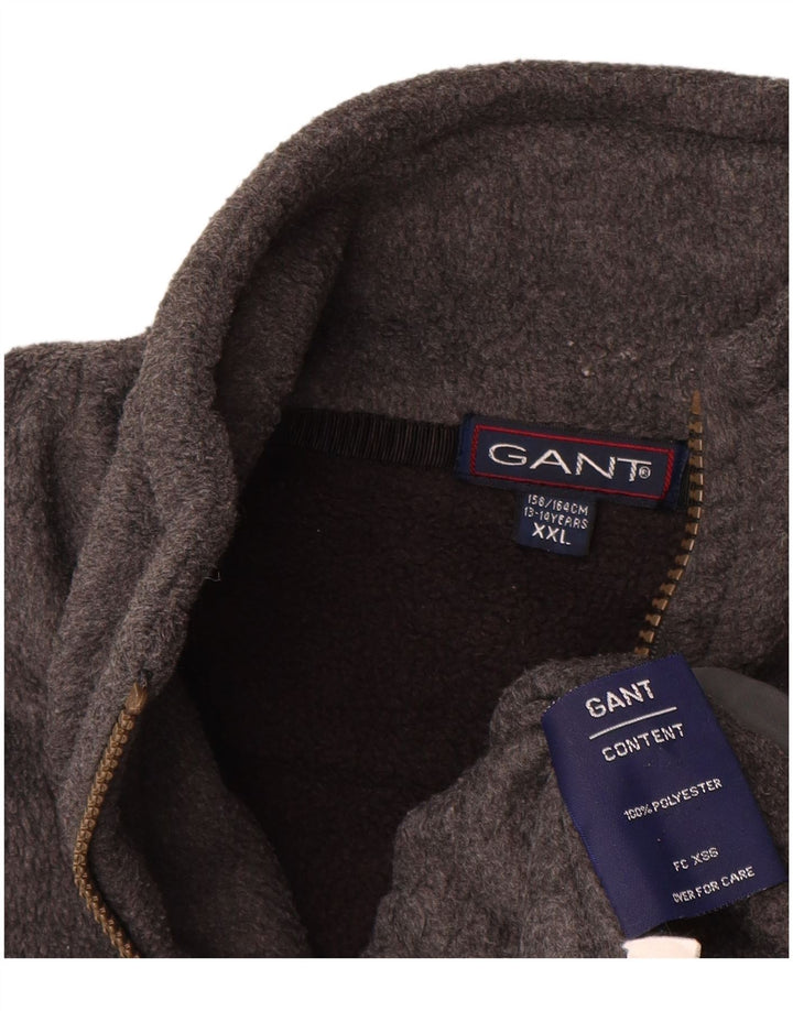 GANT drenge høj lynlås-hals fleecetrøje 13-14 år 2XL grå polyester