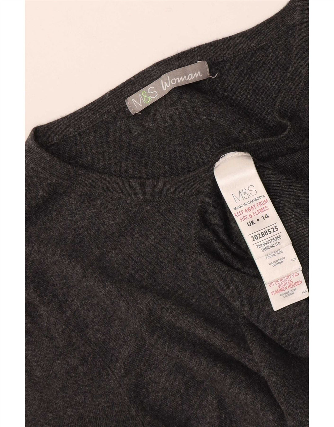 Marks & Spencer Dame Cardigan Sweater UK 14 Medium Grey Viscose
