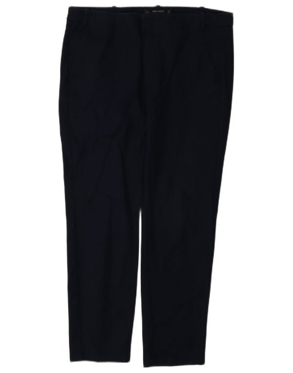 Zara Dame Slim Chino Bukser EU 40 Medium W30 L27 Marineblå Bomuld