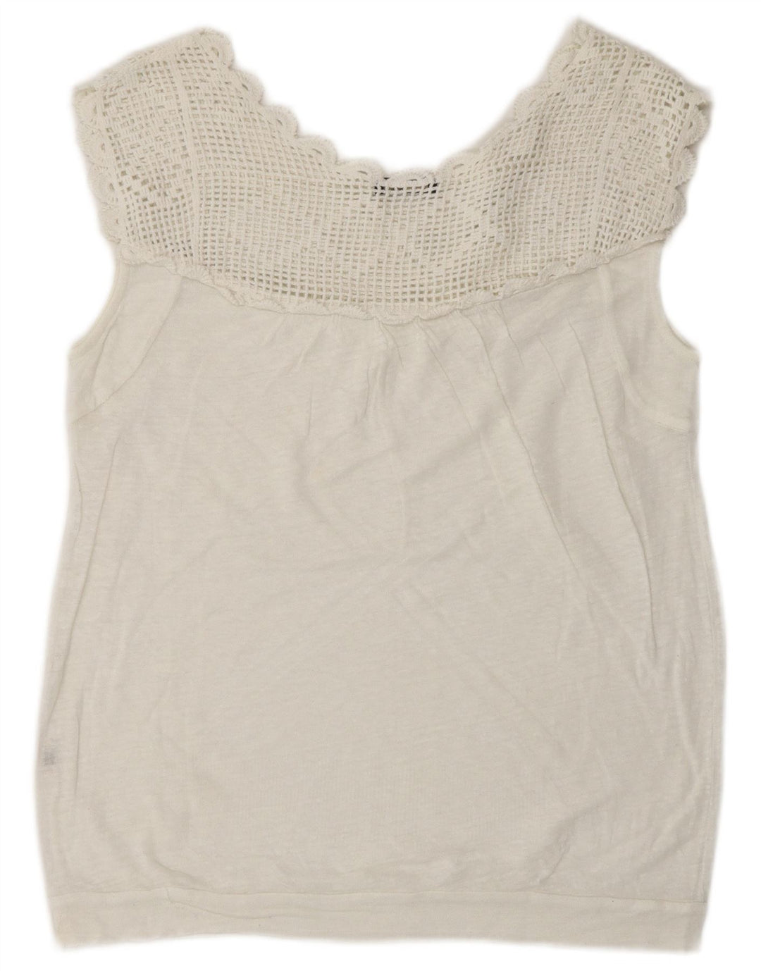 Massimo Dutti Dame ærmeløs bluse Top UK 16 Large White