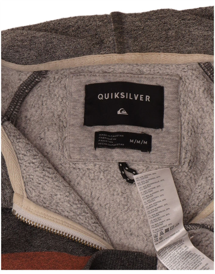 QUIKSILVER Hættetrøje med lynlås til mænd mellemgrå Colourblock Bomuld