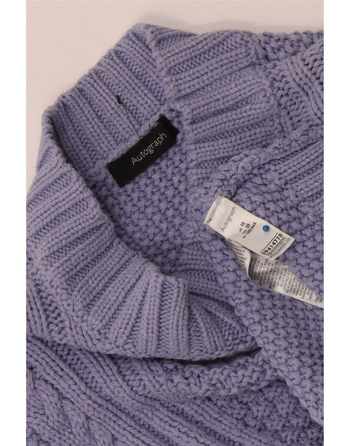 Marks & Spencer Dame Turtle Neck Jumper Sweater UK 10 Small Purple