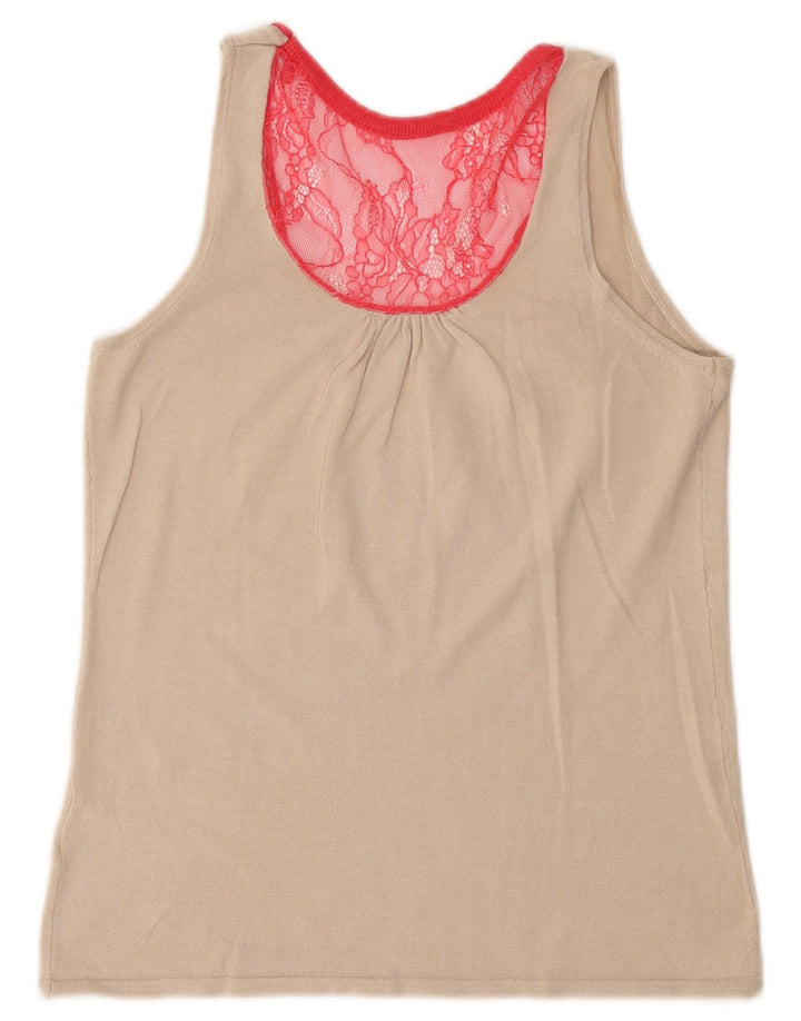 Guess By Marciano Damevest Top UK 14 Medium Beige Viscose