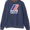 K-WAY Boys Graphic Sweatshirt Jumper 13-14 Years Navy Blue Cotton Vintage K-Way and Second-Hand K-Way from Messina Hembry 