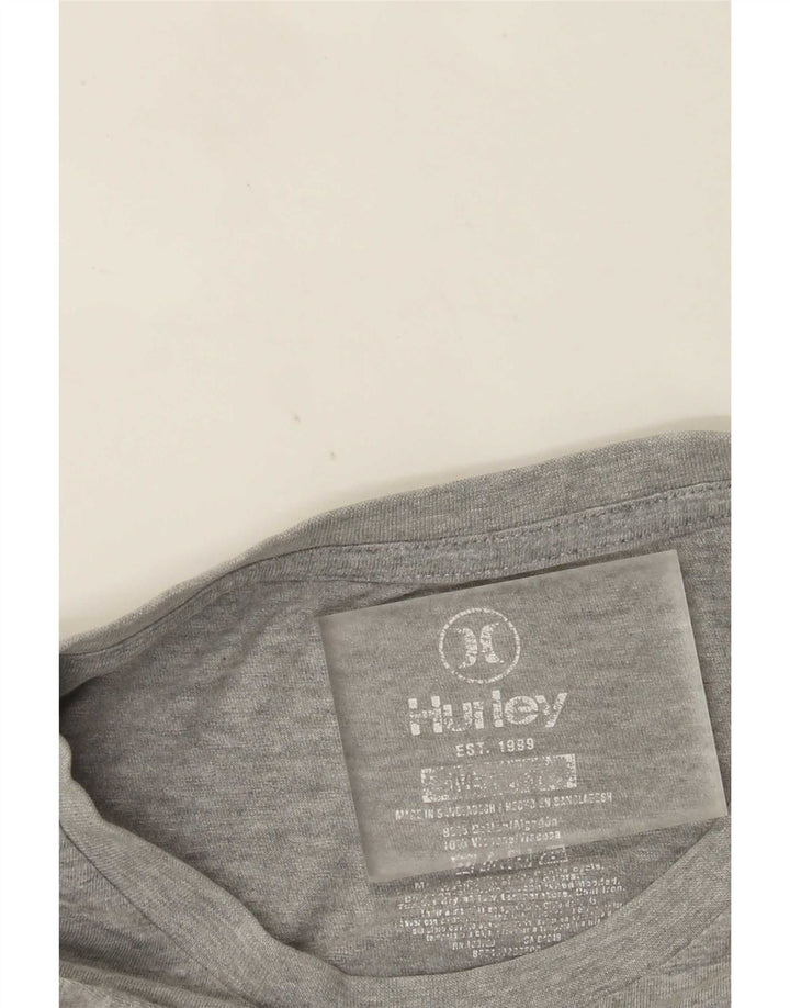 Hurley Herre grafisk T-shirt Top Medium Grå Flecked