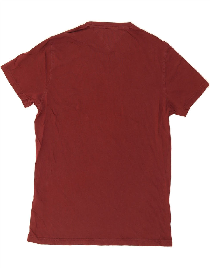 TOMMY HILFIGER Mens T-Shirt Top Large Maroon Cotton Vintage Tommy Hilfiger and Second-Hand Tommy Hilfiger from Messina Hembry 
