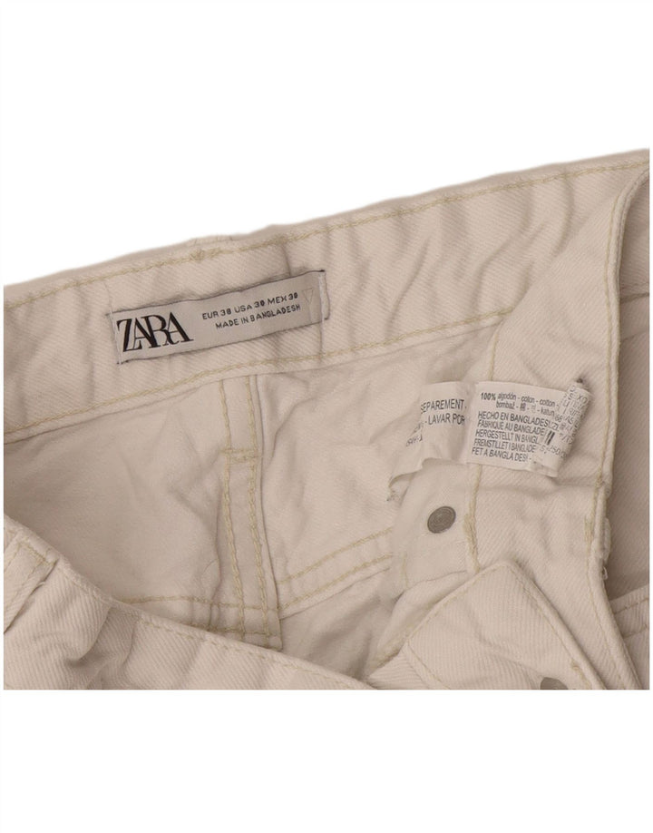 Zara Straight Jeans til mænd EU 38 Small W30 L26 Hvid Bomuld