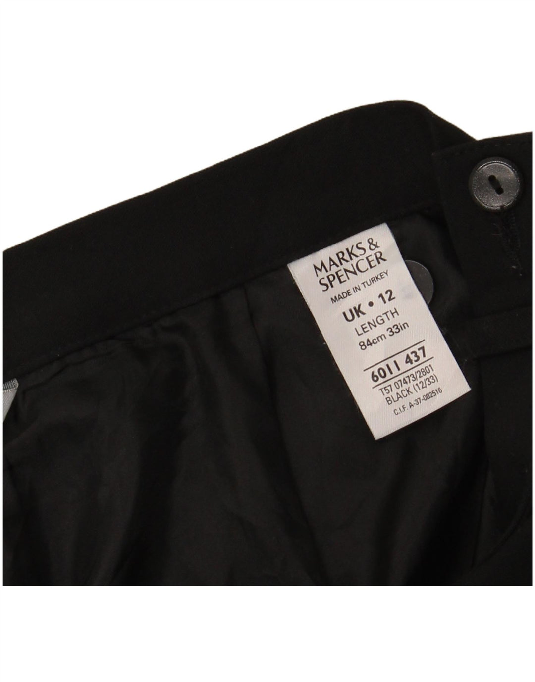 Marks & Spencer Dame Maxi Nederdel UK 12 Medium W28 Sort Polyester