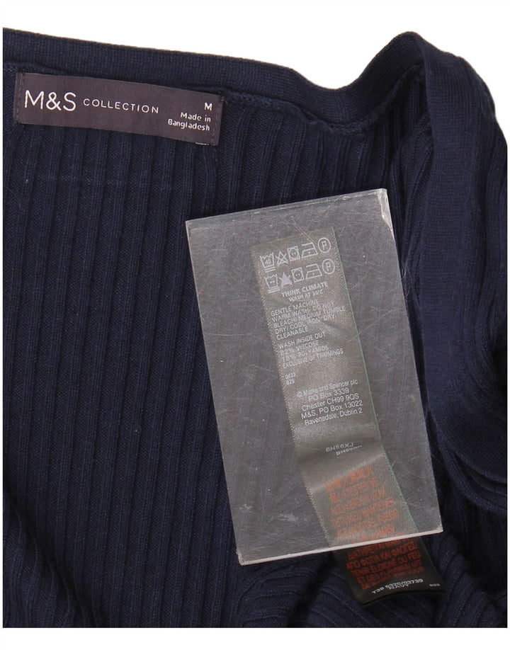 Marks & Spencer Dame Longline Cardigan Sweater UK 14 Medium Navy Blue